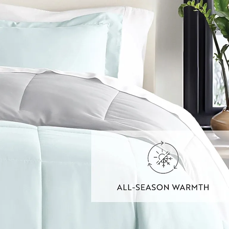 Casual Comfort Solid Reversible Lightweight Down Alternative Comforter Set