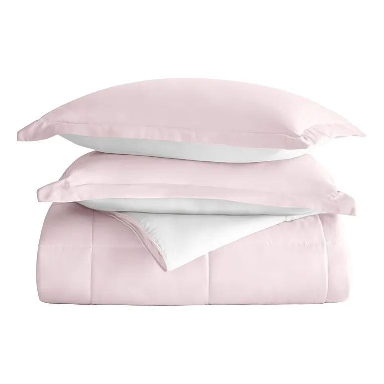 Casual Comfort Solid Reversible Lightweight Down Alternative Comforter Set