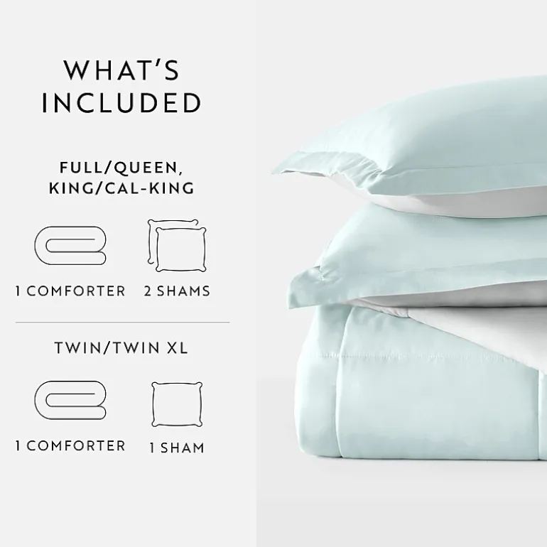 Casual Comfort Solid Reversible Lightweight Down Alternative Comforter Set