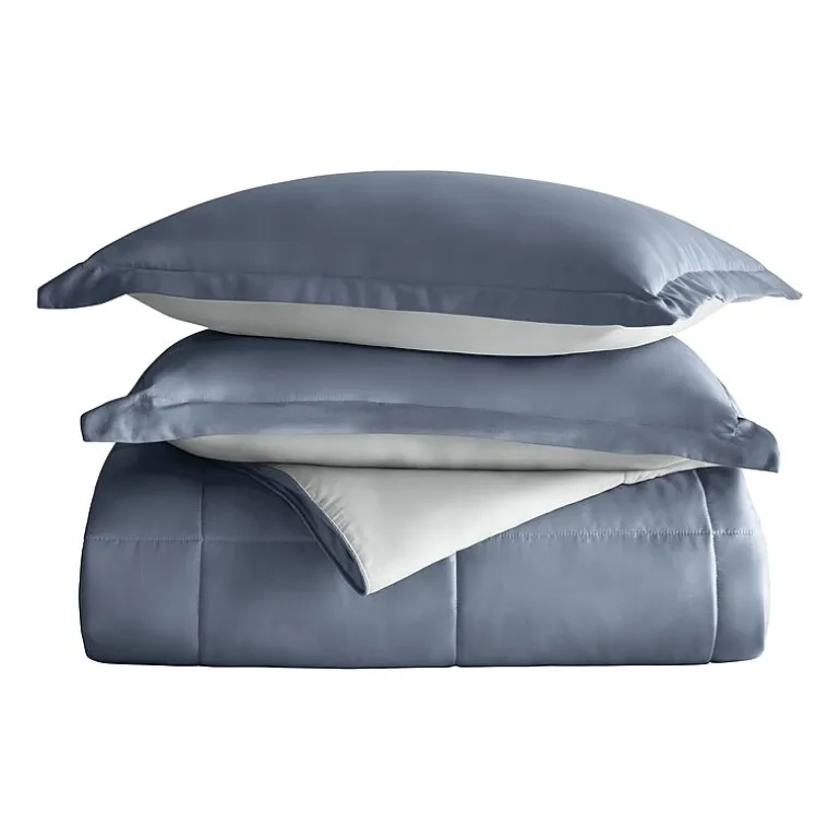 Casual Comfort Solid Reversible Lightweight Down Alternative Comforter Set