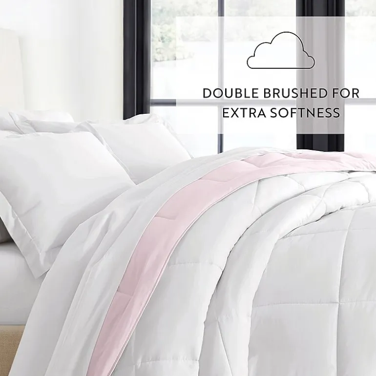 Casual Comfort Solid Reversible Lightweight Down Alternative Comforter Set
