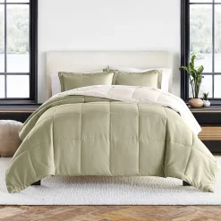 Casual Comfort Solid Reversible Lightweight Down Alternative Comforter Set