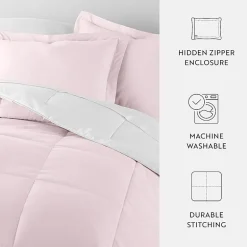 Casual Comfort Solid Reversible Lightweight Down Alternative Comforter Set