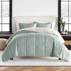 Casual Comfort Solid Reversible Lightweight Down Alternative Comforter Set