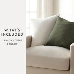 Casual Comfort Solid Stone Wash 2-pc. Square Throw Pillow Set