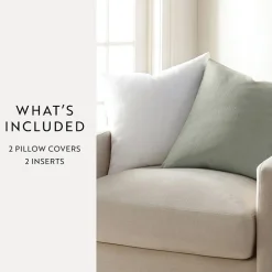Casual Comfort Solid Stone Wash 2-pc. Square Throw Pillow Set