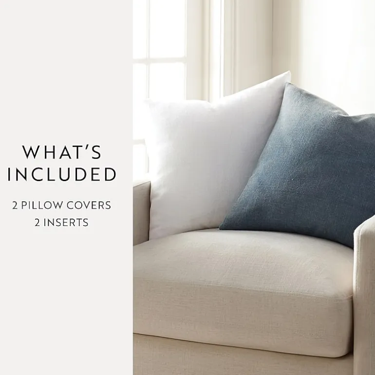 Casual Comfort Solid Stone Wash 2-pc. Square Throw Pillow Set