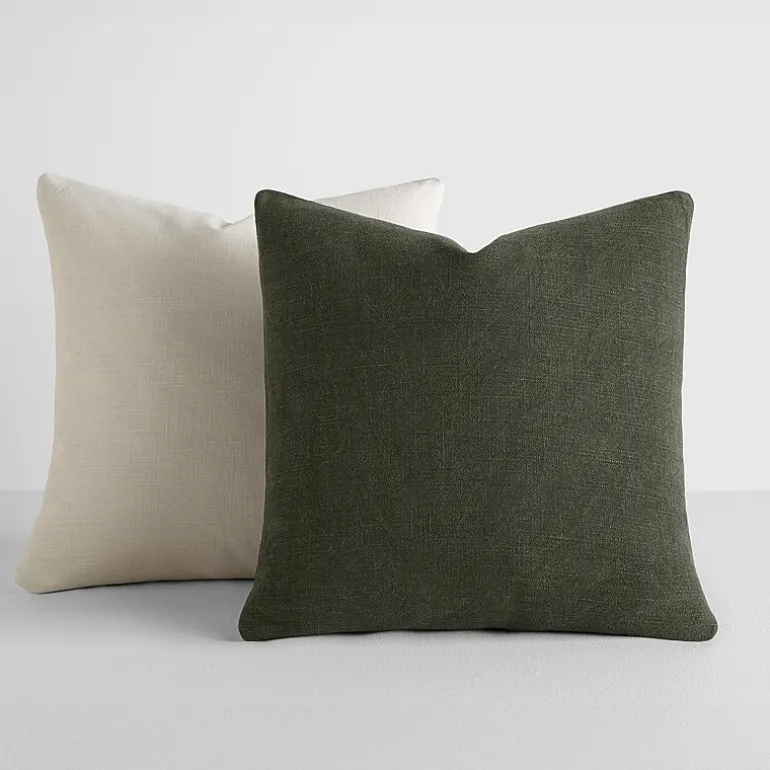 Casual Comfort Solid Stone Wash 2-pc. Square Throw Pillow Set