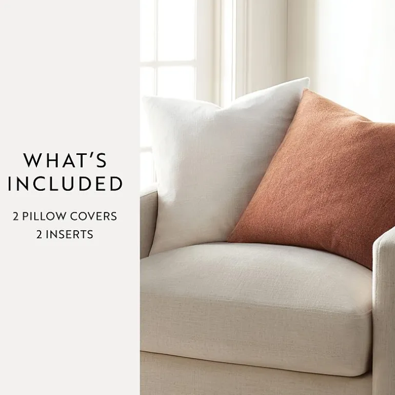 Casual Comfort Solid Stone Wash 2-pc. Square Throw Pillow Set
