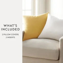 Casual Comfort Solid Stone Wash 2-pc. Square Throw Pillow Set