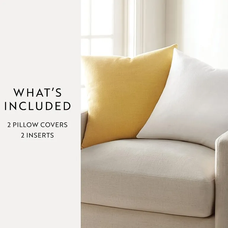 Casual Comfort Solid Stone Wash 2-pc. Square Throw Pillow Set