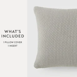 Casual Comfort Stitch Knit Acrylic Square Throw Pillow
