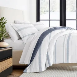 Casual Comfort Stitch Stripe Midweight Down Alternative Comforter Set