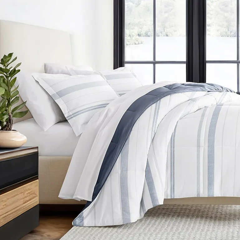 Casual Comfort Stitch Stripe Midweight Down Alternative Comforter Set