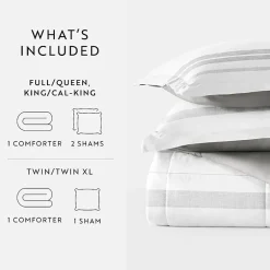 Casual Comfort Stitch Stripe Midweight Down Alternative Comforter Set