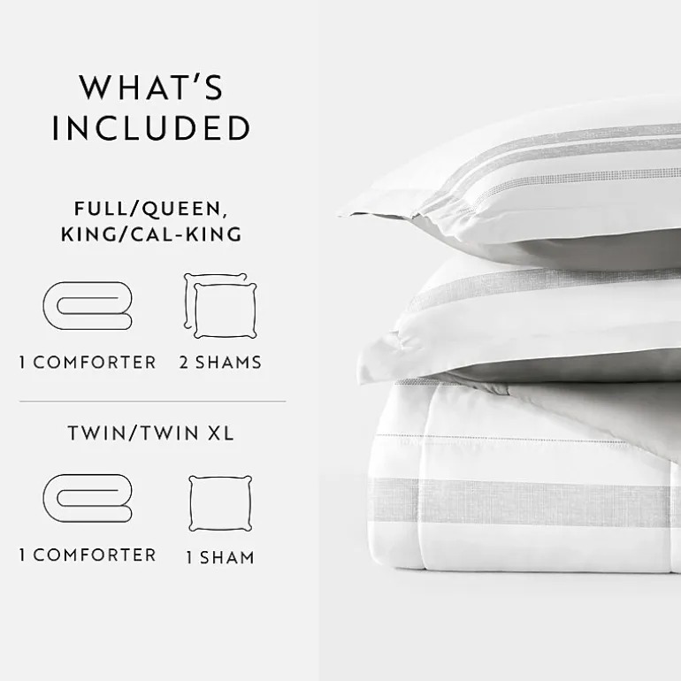 Casual Comfort Stitch Stripe Midweight Down Alternative Comforter Set