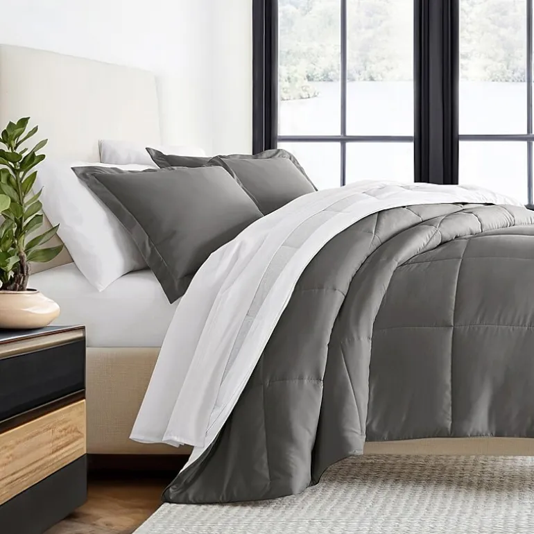 Casual Comfort Stitch Stripe Midweight Down Alternative Comforter Set