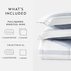 Casual Comfort Stitch Stripe Midweight Down Alternative Comforter Set