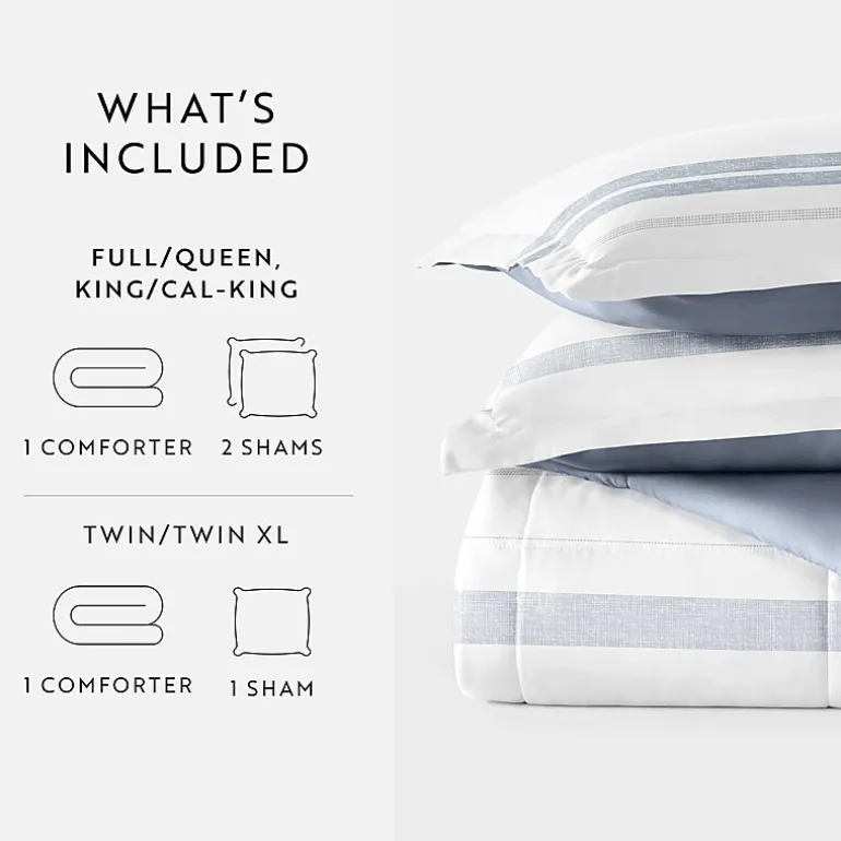 Casual Comfort Stitch Stripe Midweight Down Alternative Comforter Set