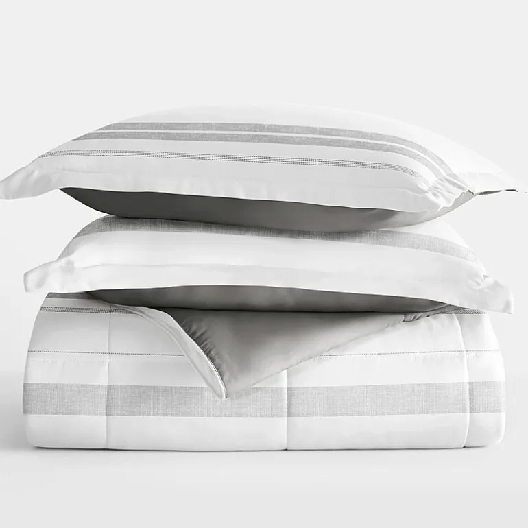 Casual Comfort Stitch Stripe Midweight Down Alternative Comforter Set