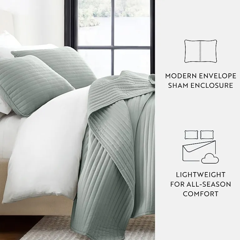 Casual Comfort Stripe Stitch Quilt Set