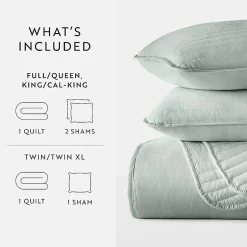 Casual Comfort Stripe Stitch Quilt Set