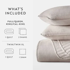 Casual Comfort Stripe Stitch Quilt Set