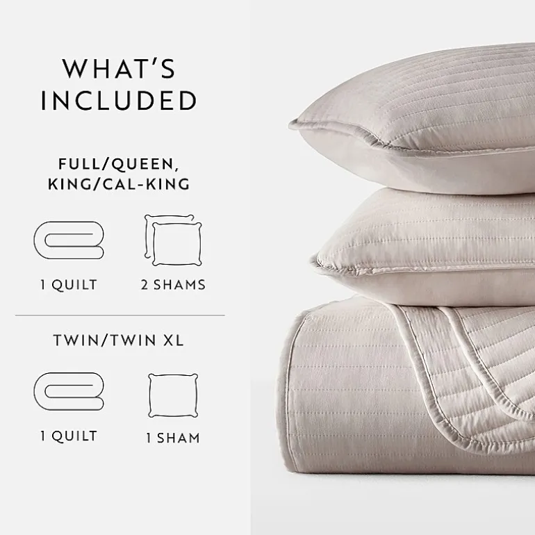 Casual Comfort Stripe Stitch Quilt Set