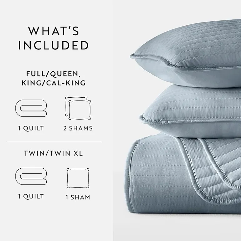 Casual Comfort Stripe Stitch Quilt Set