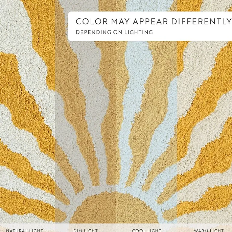 Casual Comfort Sunray Design Cotton Bath Rug