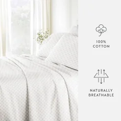 Casual Comfort 300tc Cotton Sateen Pattern 4 piece Sheet Set