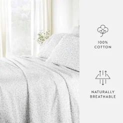 Casual Comfort 300tc Cotton Sateen Pattern 4 piece Sheet Set