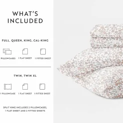 Casual Comfort 300tc Cotton Sateen Pattern 4 piece Sheet Set