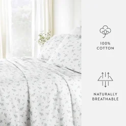 Casual Comfort 300tc Cotton Sateen Pattern 4 piece Sheet Set