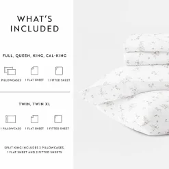 Casual Comfort 300tc Cotton Sateen Pattern 4 piece Sheet Set