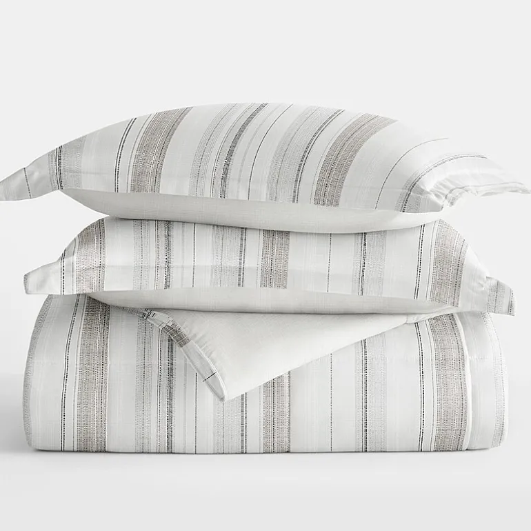 Casual Comfort Vertical Stripe Midweight Down Alternative Comforter Set