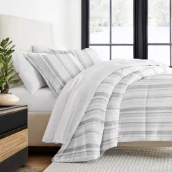 Casual Comfort Vertical Stripe Midweight Down Alternative Comforter Set