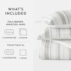 Casual Comfort Vertical Stripe Midweight Down Alternative Comforter Set