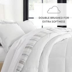 Casual Comfort Vertical Stripe Midweight Down Alternative Comforter Set