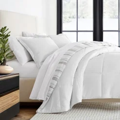 Casual Comfort Vertical Stripe Midweight Down Alternative Comforter Set