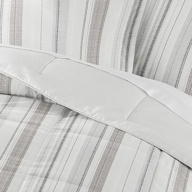Casual Comfort Vertical Stripe Midweight Down Alternative Comforter Set