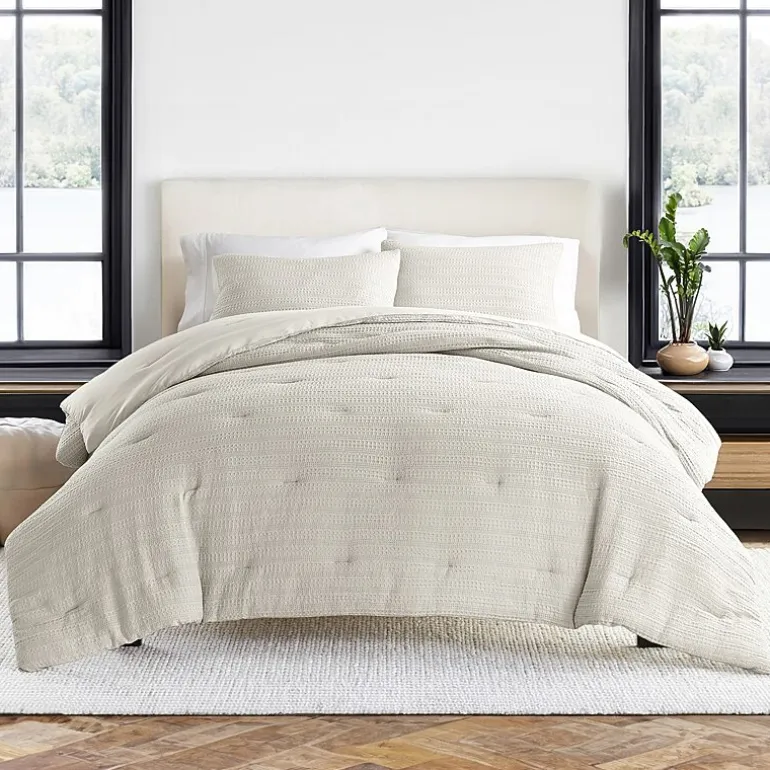Casual Comfort Waffle Textured Midweight Down Alternative Comforter Set