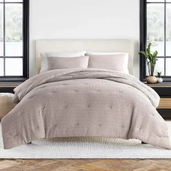 Casual Comfort Waffle Textured Midweight Down Alternative Comforter Set