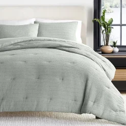 Casual Comfort Waffle Textured Midweight Down Alternative Comforter Set