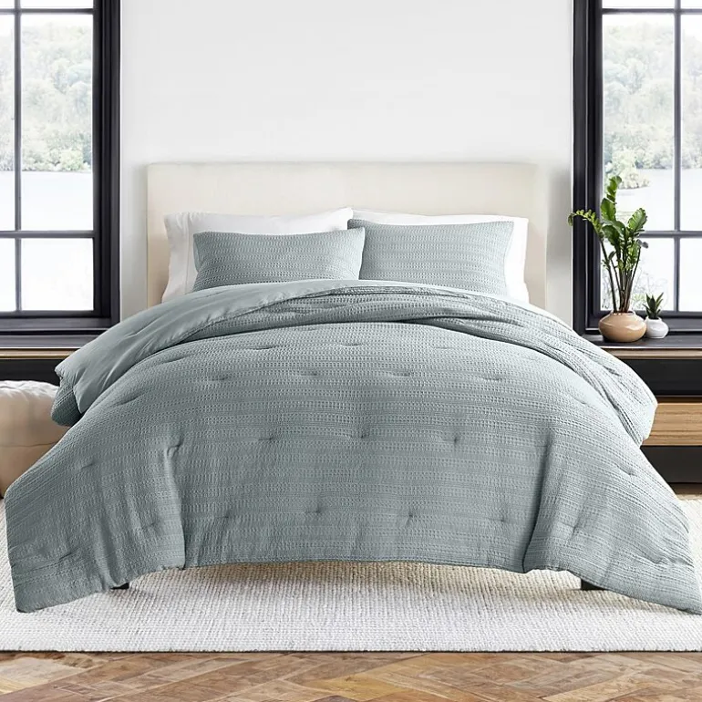 Casual Comfort Waffle Textured Midweight Down Alternative Comforter Set