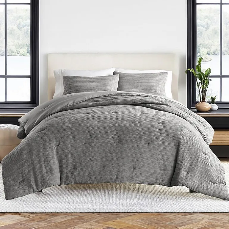 Casual Comfort Waffle Textured Midweight Down Alternative Comforter Set