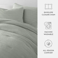 Casual Comfort Waffle Textured Midweight Down Alternative Comforter Set