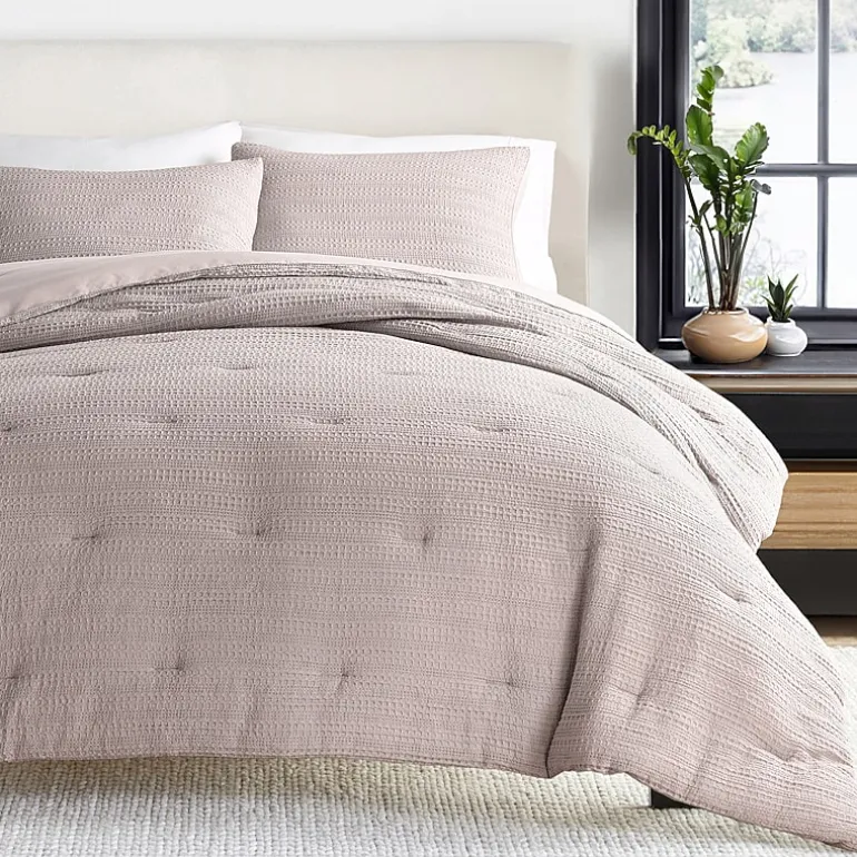 Casual Comfort Waffle Textured Midweight Down Alternative Comforter Set