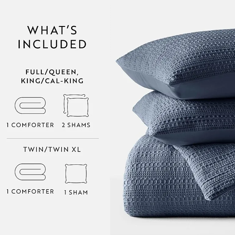 Casual Comfort Waffle Textured Midweight Down Alternative Comforter Set