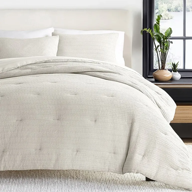 Casual Comfort Waffle Textured Midweight Down Alternative Comforter Set